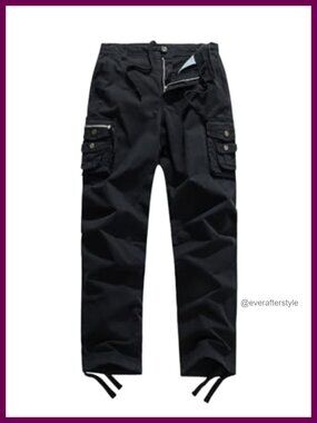 FOURSTEEDS Women's Mid Rise Cargo Hiking Pants Multi Pocket Drawstring